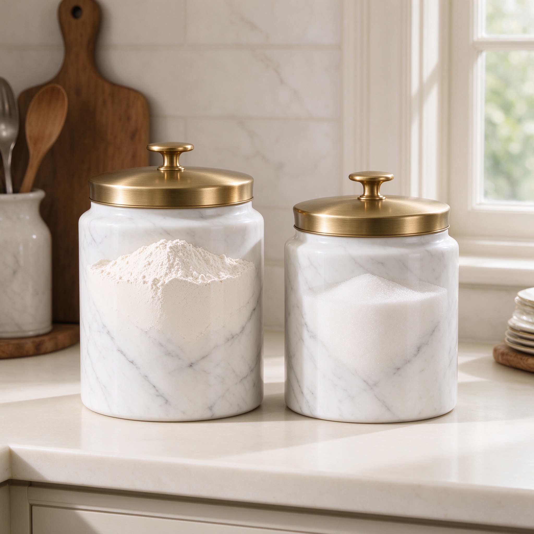 Marble & Brass Canister Duo